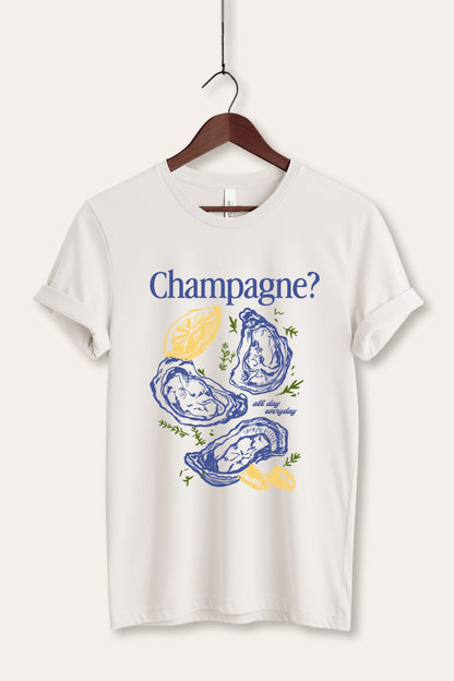 Champagne Oyster Coastal Graphic Women's Jersey Tee