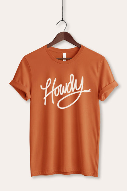 Howdy Cursive Western Graphic Women's Jersey Tee