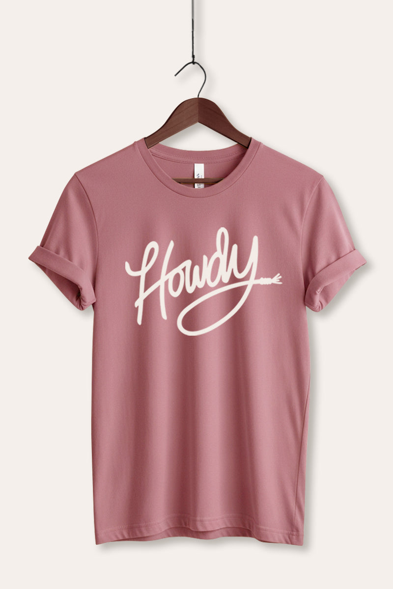 Howdy Cursive Western Graphic Women's Jersey Tee