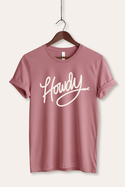 Howdy Cursive Western Graphic Women's Jersey Tee
