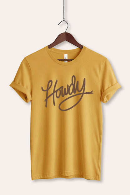 Howdy Cursive Western Graphic Women's Jersey Tee