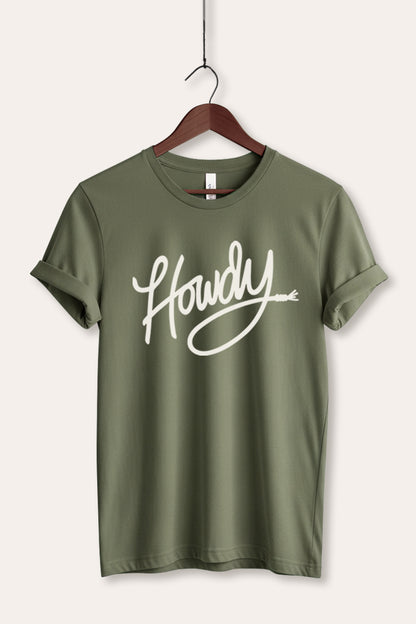 Howdy Cursive Western Graphic Women's Jersey Tee