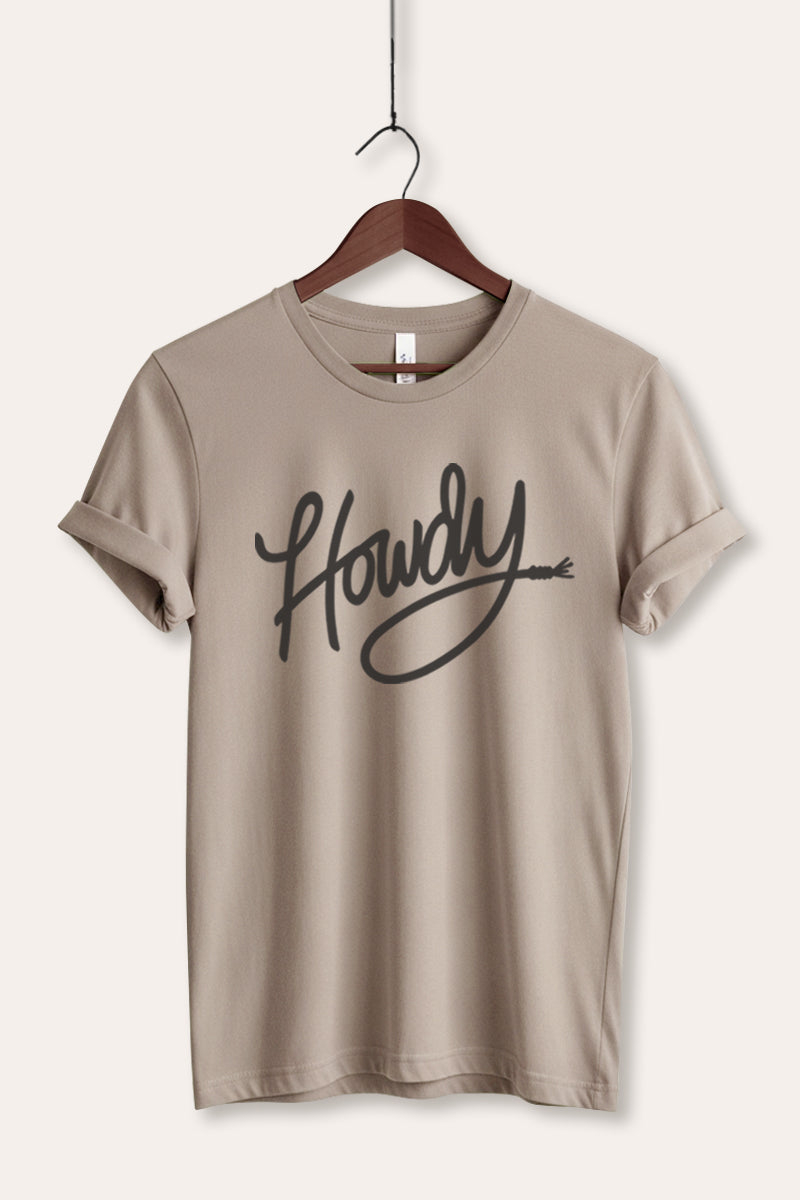 Howdy Cursive Western Graphic Women's Jersey Tee