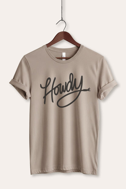 Howdy Cursive Western Graphic Women's Jersey Tee