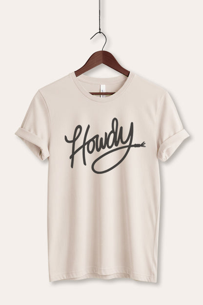 Howdy Cursive Western Graphic Women's Jersey Tee