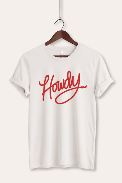 Howdy Cursive Western Graphic Women's Jersey Tee