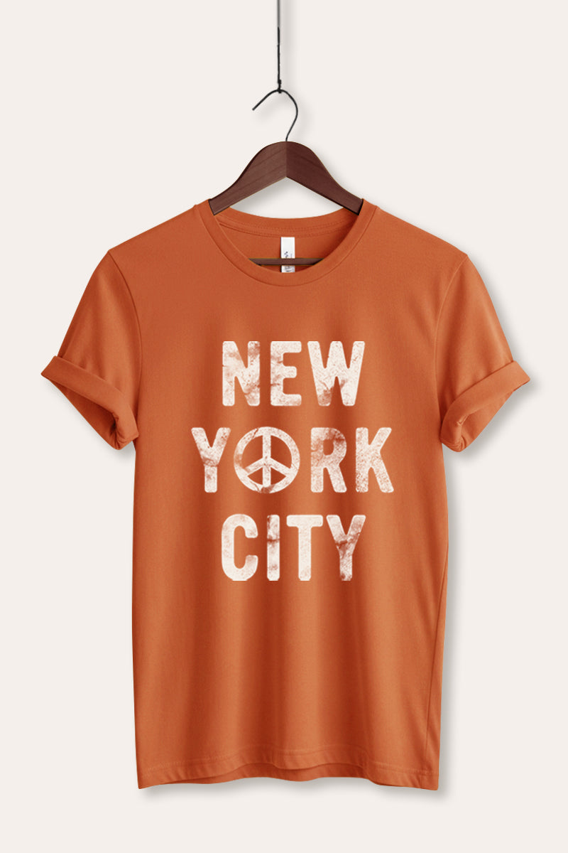 New York City Peace Sign Graphic Women's Jersey Tee