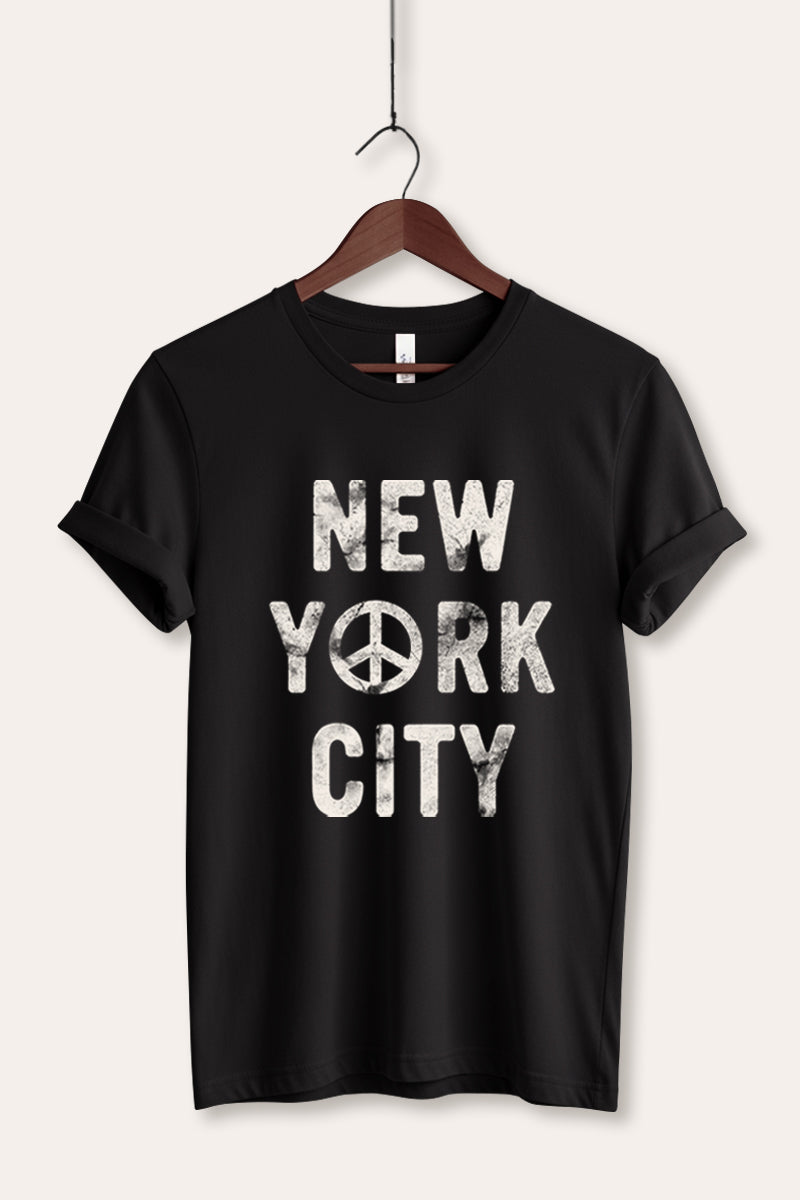 New York City Peace Sign Graphic Women's Jersey Tee