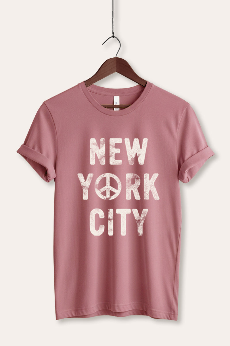 New York City Peace Sign Graphic Women's Jersey Tee