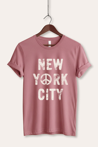 New York City Peace Sign Graphic Women's Jersey Tee
