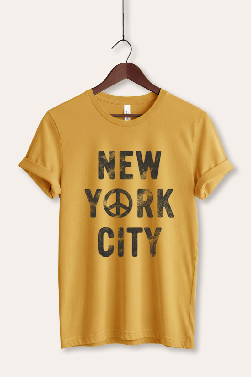 New York City Peace Sign Graphic Women's Jersey Tee