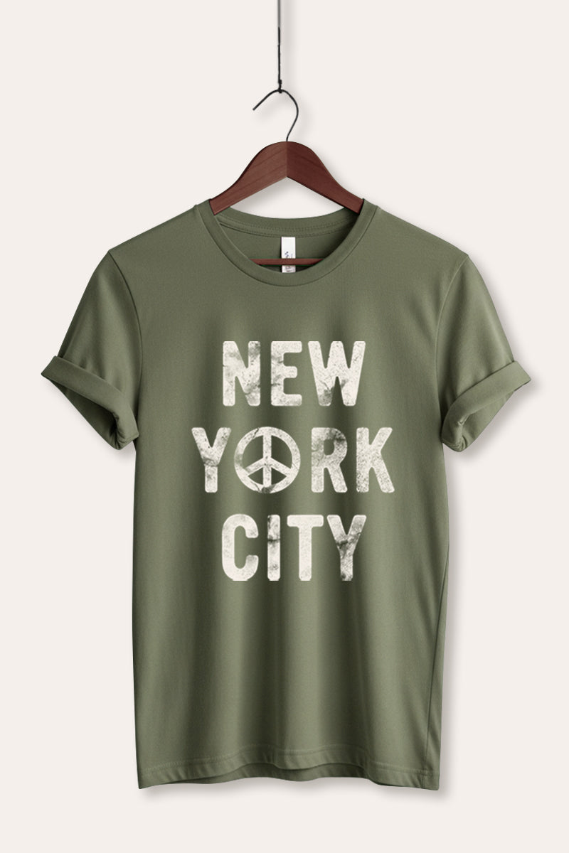 New York City Peace Sign Graphic Women's Jersey Tee
