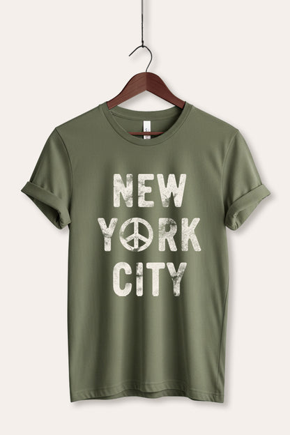 New York City Peace Sign Graphic Women's Jersey Tee