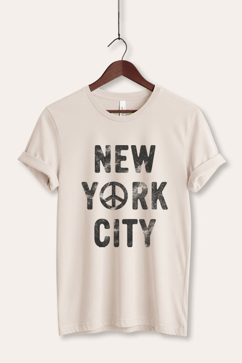 New York City Peace Sign Graphic Women's Jersey Tee