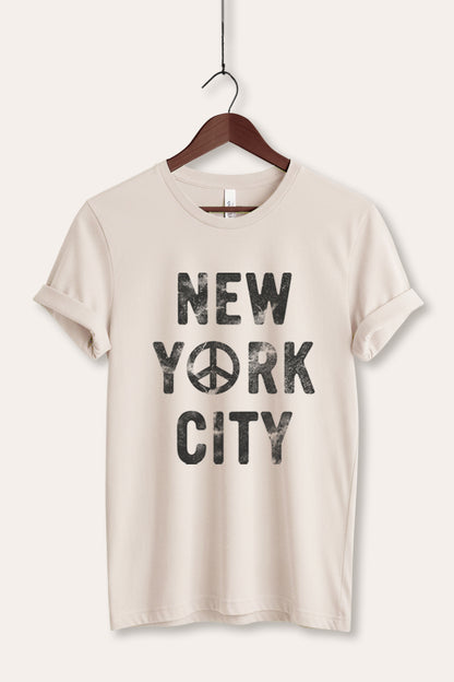 New York City Peace Sign Graphic Women's Jersey Tee