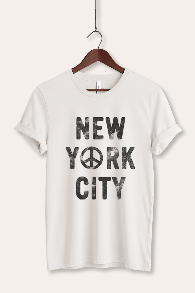 New York City Peace Sign Graphic Women's Jersey Tee