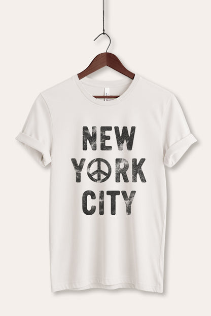 New York City Peace Sign Graphic Women's Jersey Tee