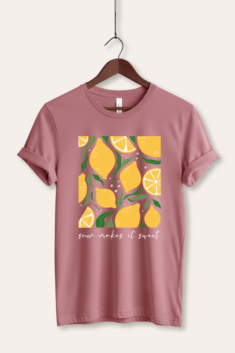 Sour & Sweet Lemon Fruit Graphic Women's Jersey Tee