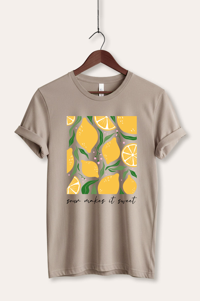 Sour & Sweet Lemon Fruit Graphic Women's Jersey Tee