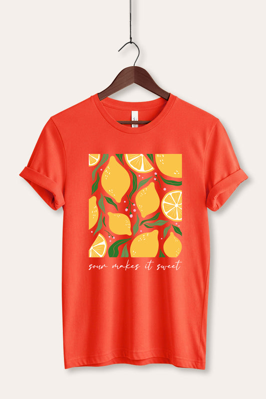 Sour & Sweet Lemon Fruit Graphic Women's Jersey Tee