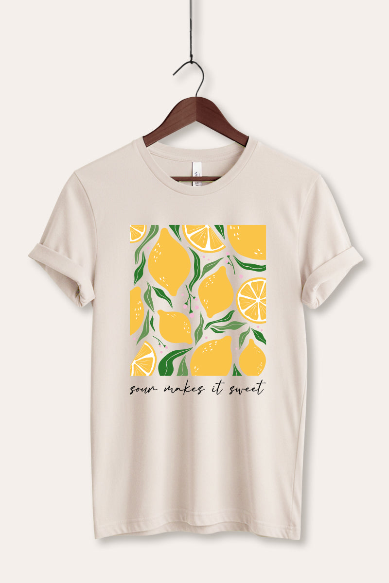 Sour & Sweet Lemon Fruit Graphic Women's Jersey Tee