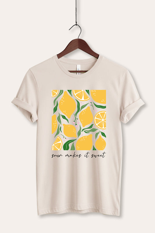 Sour & Sweet Lemon Fruit Graphic Women's Jersey Tee