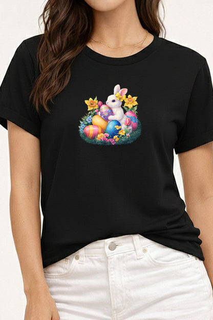 Easter Rabbit Egg Graphic Women's Jersey Tee