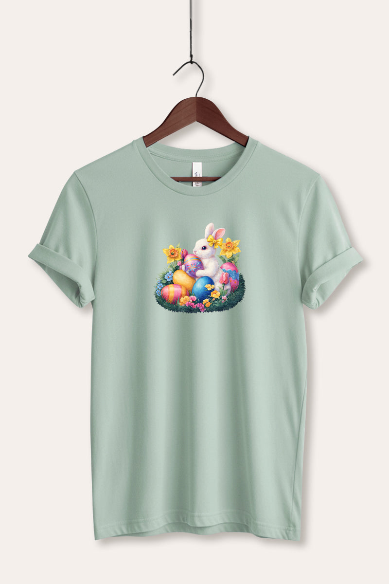 Easter Rabbit Egg Graphic Women's Jersey Tee