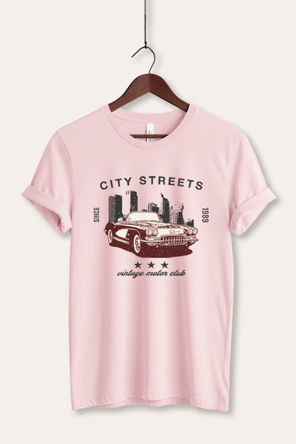 Vintage Motor City Streets Graphic Women's Jersey Tee