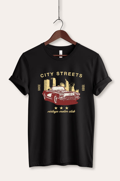 Vintage Motor City Streets Graphic Women's Jersey Tee