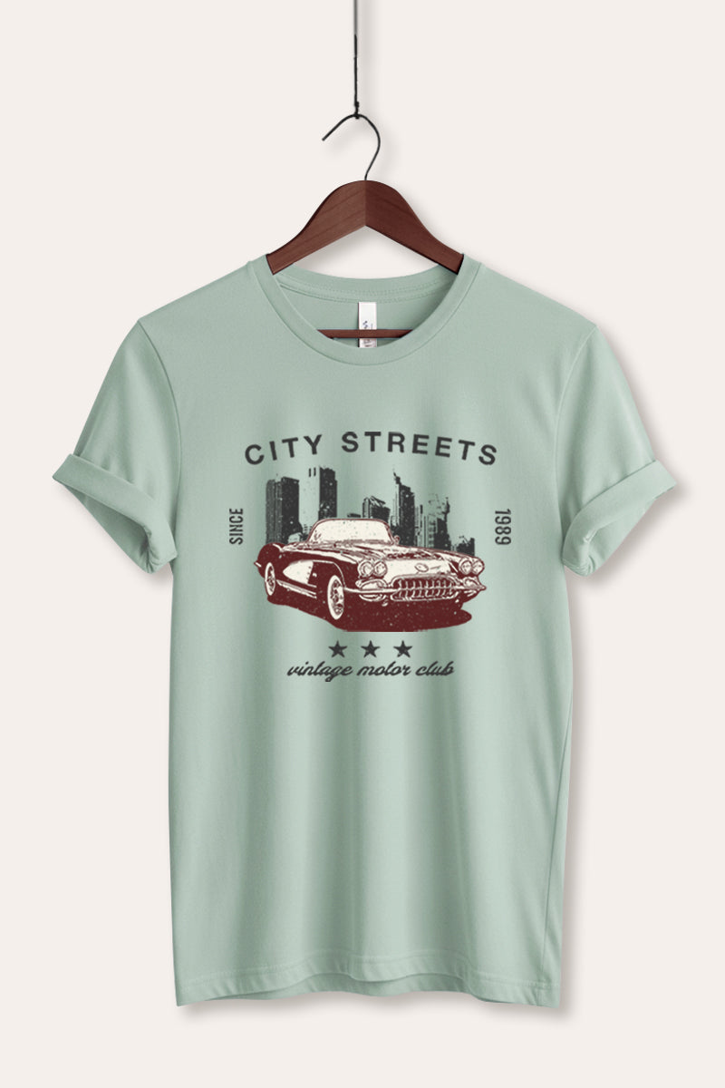 Vintage Motor City Streets Graphic Women's Jersey Tee