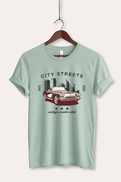 Vintage Motor City Streets Graphic Women's Jersey Tee