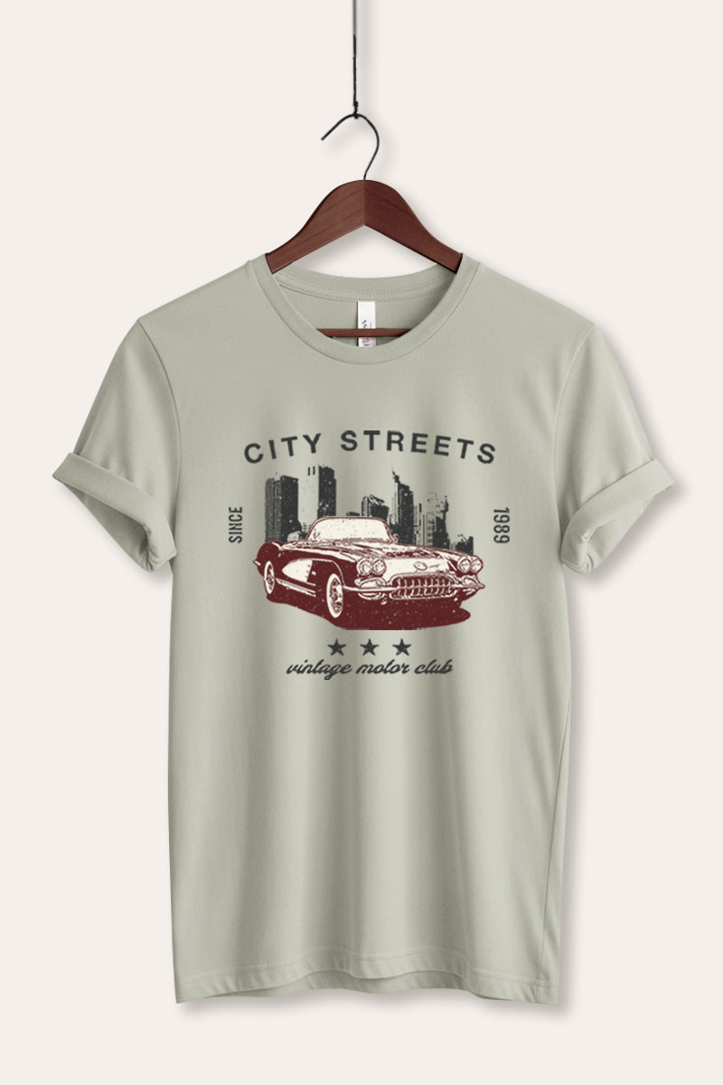 Vintage Motor City Streets Graphic Women's Jersey Tee