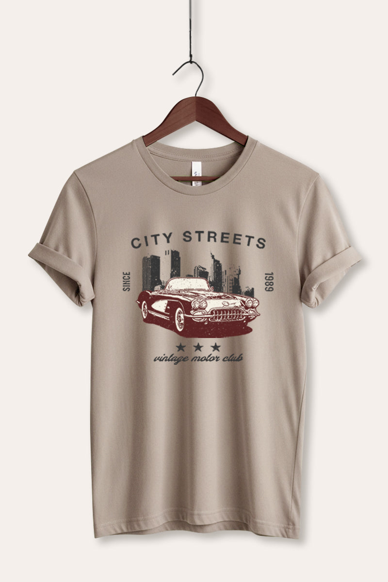 Vintage Motor City Streets Graphic Women's Jersey Tee