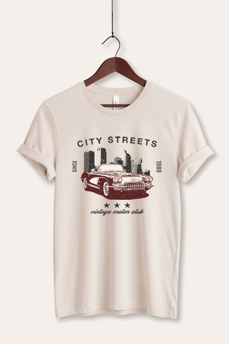 Vintage Motor City Streets Graphic Women's Jersey Tee