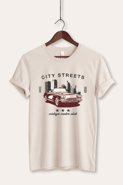 Vintage Motor City Streets Graphic Women's Jersey Tee