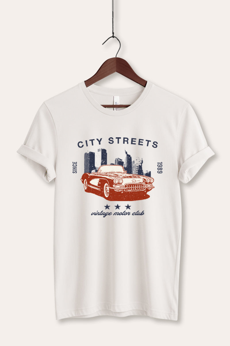 Vintage Motor City Streets Graphic Women's Jersey Tee