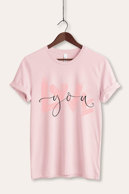 Love You Heart Graphic Women's Jersey Tee
