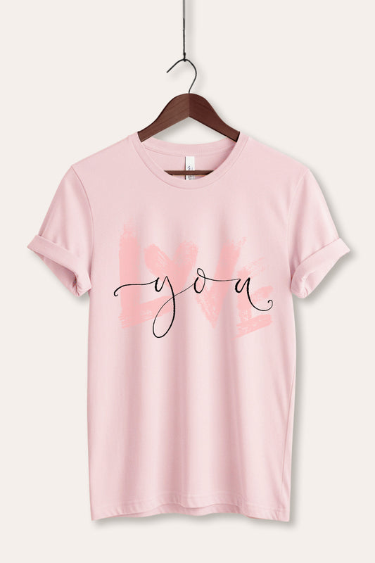 "love you" heart graphic bella+canvas® tee