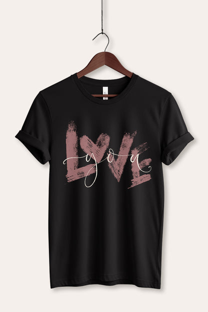 Love You Heart Graphic Women's Jersey Tee