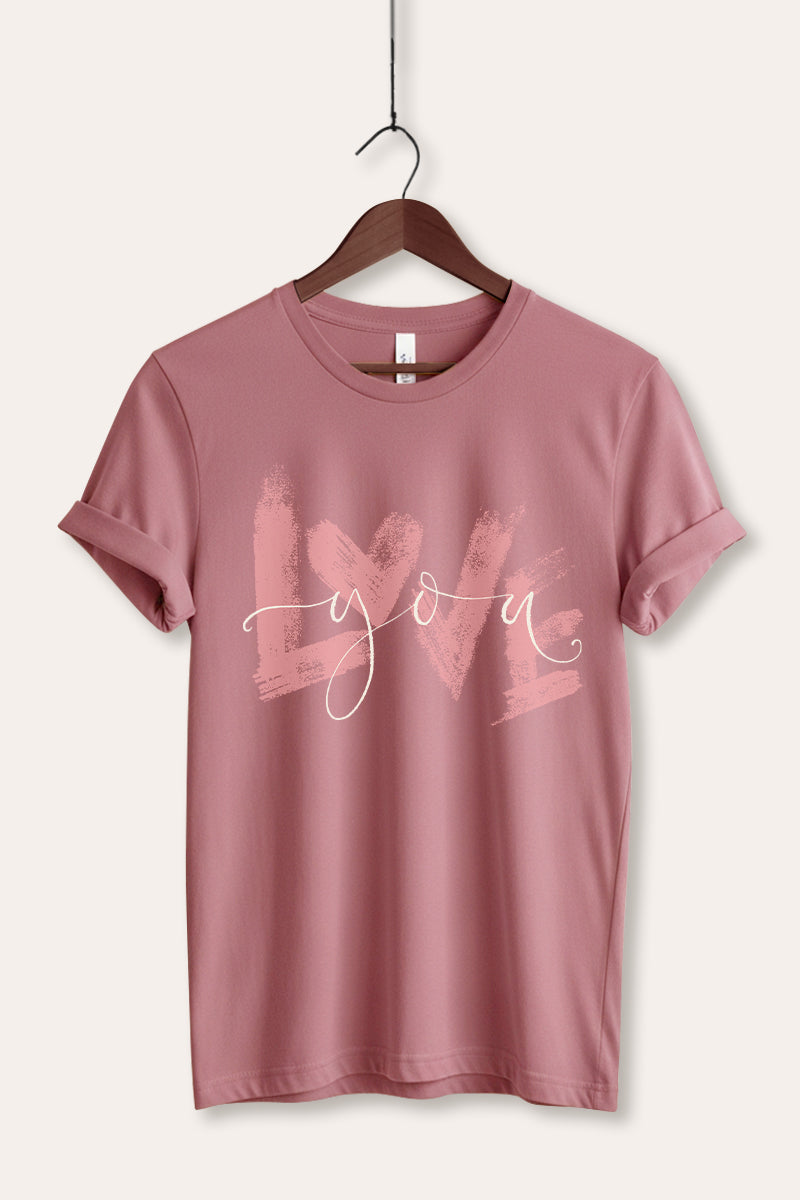 Love You Heart Graphic Women's Jersey Tee