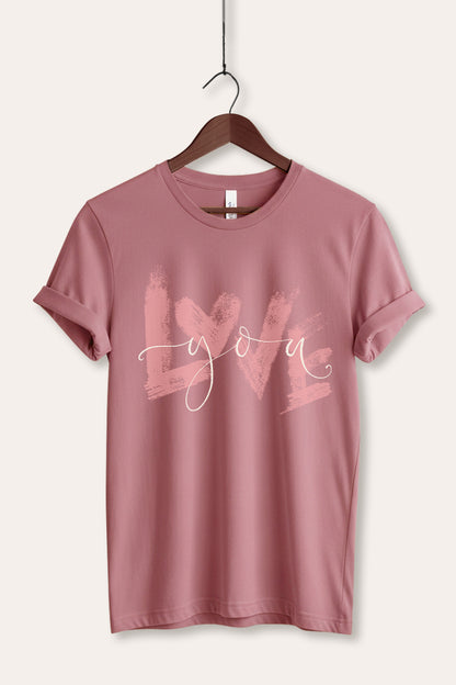 Love You Heart Graphic Women's Jersey Tee