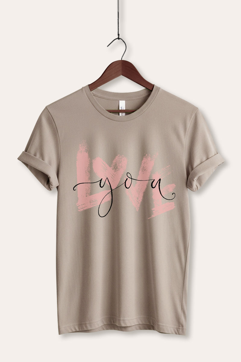 Love You Heart Graphic Women's Jersey Tee