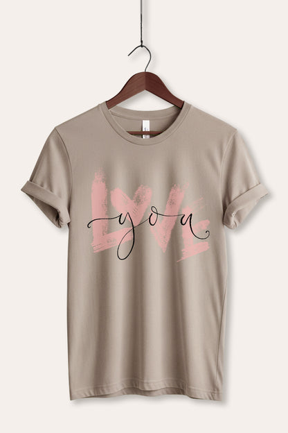 Love You Heart Graphic Women's Jersey Tee
