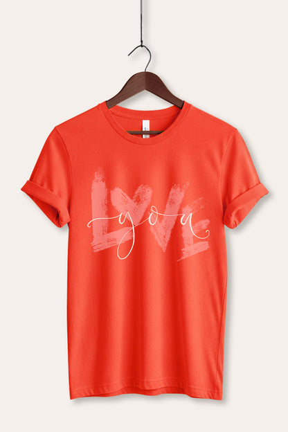 Love You Heart Graphic Women's Jersey Tee