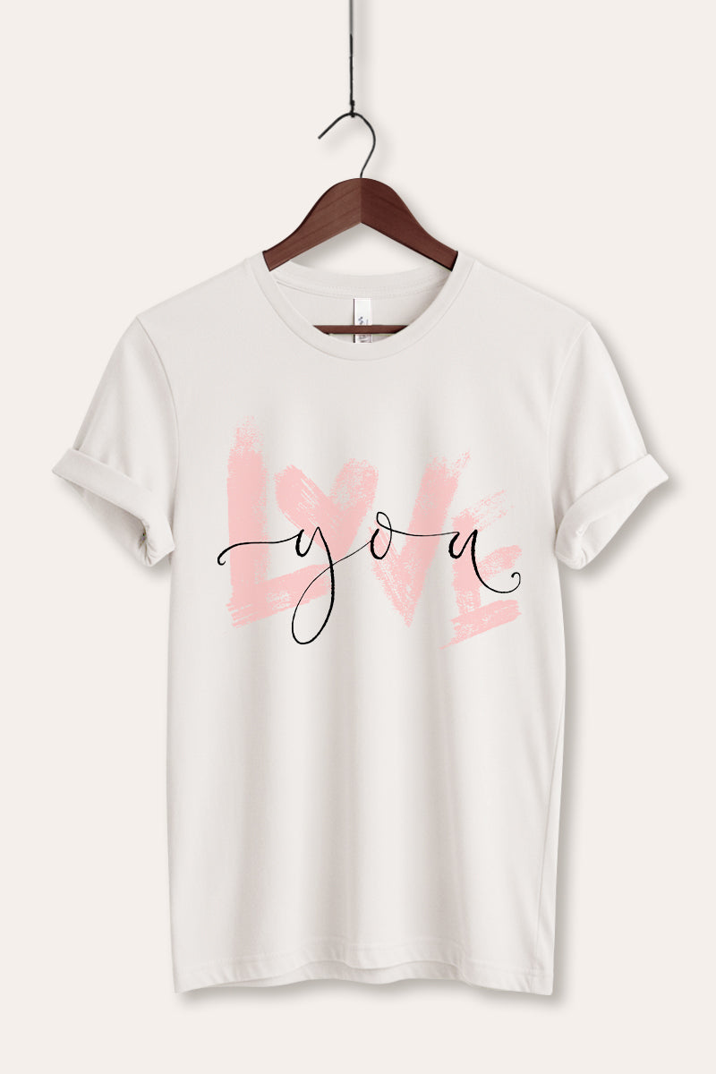 Love You Heart Graphic Women's Jersey Tee