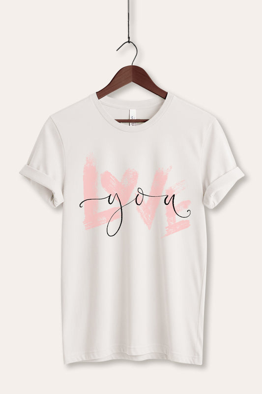 "love you" heart graphic bella+canvas® tee