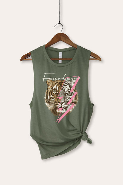 Fearless Tiger Lightning Graphic Women's Jersey Tank Top