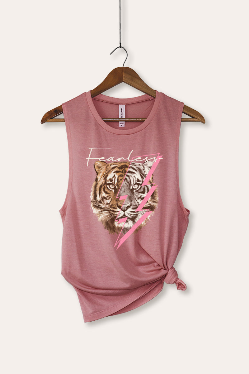 fearless lightning tiger bella+canvas® graphic tank top