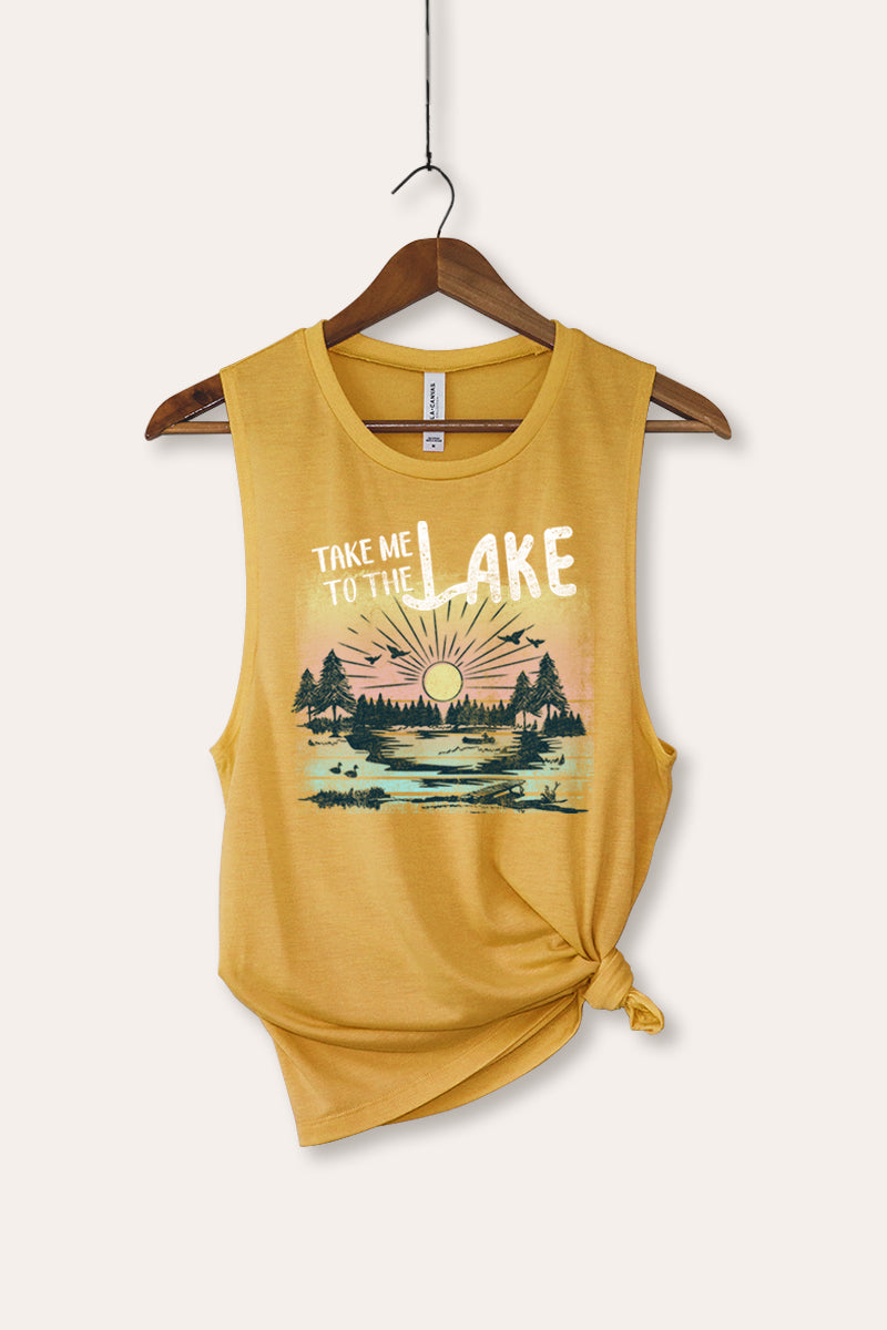 "take me to the lake" bella+canvas® graphic tank top